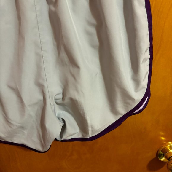 Nike Dri-Fit Athletic Workout Running Shorts, Grey & Purple, Women's Small - Picture 8 of 10